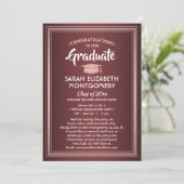 1 Foto Virtual Afstuderen Burgundy Pink Rose Gold Kaart (Staand voorkant)