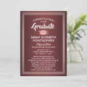 1 Foto Virtual Afstuderen Burgundy Pink Rose Gold Kaart (Staand voorkant)