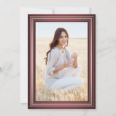 1 Foto Virtual Afstuderen Burgundy Pink Rose Gold Kaart (Achterkant)