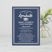 1 Foto Virtual Afstuderen Navy Blue Silver Kaart (Staand voorkant)