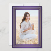 1 Foto Virtual Graduation Party Paars Gold White Kaart (Achterkant)