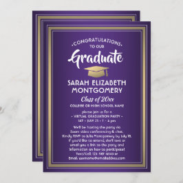 1 Foto Virtual Graduation Party Paars Gold White Kaart