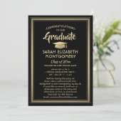 1 Foto: Virtual Graduparty Black en Gold Kaart (Staand voorkant)