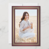 1 Foto Virtueel Afstudeirfeest Burgundy en Goud Kaart (Achterkant)