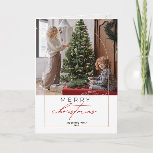 1 Foto Vrolijk Kerstfeest Gepersonaliseerde vakant Feestdagen Kaart (Voorkant)