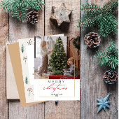 1 Foto Vrolijk Kerstfeest Gepersonaliseerde vakant Feestdagen Kaart