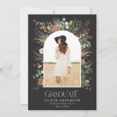 1 foto waterverf botanische florale  afstuderen aankondiging (Voorkant)