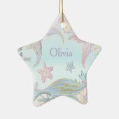 1 Foto Waterverf Glitter Zeemeermin staarten Zee Keramisch Ornament (Rechts)