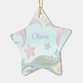 1 Foto Waterverf Glitter Zeemeermin staarten Zee Keramisch Ornament (Links)