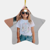 1 Foto Waterverf Glitter Zeemeermin staarten Zee Keramisch Ornament (Achterkant)