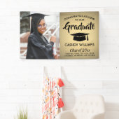 1 Foto zwart & Gold Faux Folie Afstuderen Spandoek (Insitu)