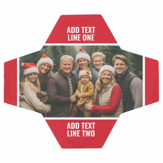 1 Fotocollage Familie - Effen rood met tekst Voetbal (Enkel)