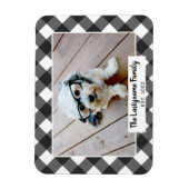 1 Fotocollage familienaam - Buffalo Check Zwart Magneet (Verticaal)