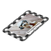 1 Fotocollage familienaam - Buffalo Check Zwart Magneet (Linkerzijde)