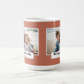 1 Fotocollage Familienaam - Effen Kleur Terug Koffiemok (Center)