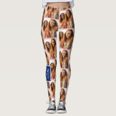 1 Fotocollage met Monogram kan kleur bewerken Leggings (Voorkant)