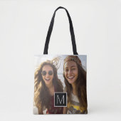 1 Fotocollage Optioneel aangepast monogram Tote Bag (Voorkant)