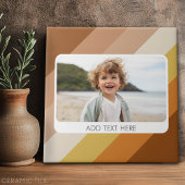 1 Fotocollage - tekst - Retro Stripes Warm Kleuren Tegeltje