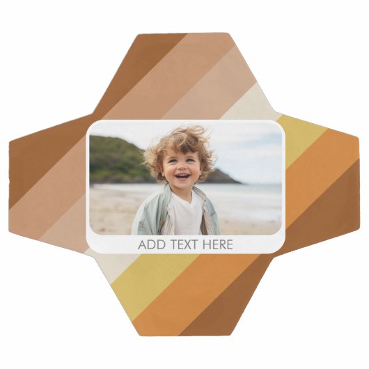 1 Fotocollage - tekst - Retro Stripes Warm Kleuren Voetbal (Enkel)