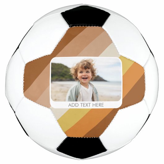 1 Fotocollage - tekst - Retro Stripes Warm Kleuren Voetbal (Voorkant)