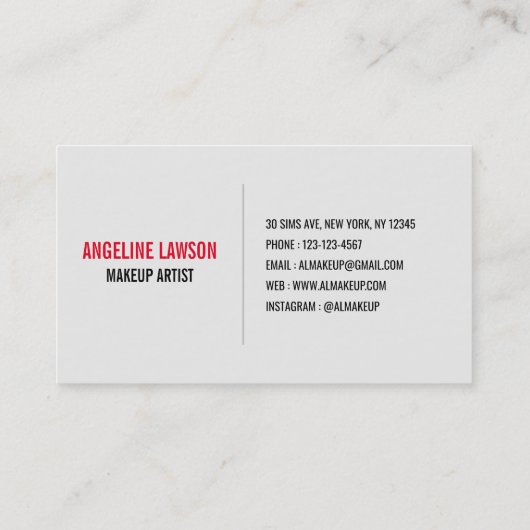 1 Fotografisch en eenvoudig vormend artistiek Visi Visitekaartje (Achterkant)