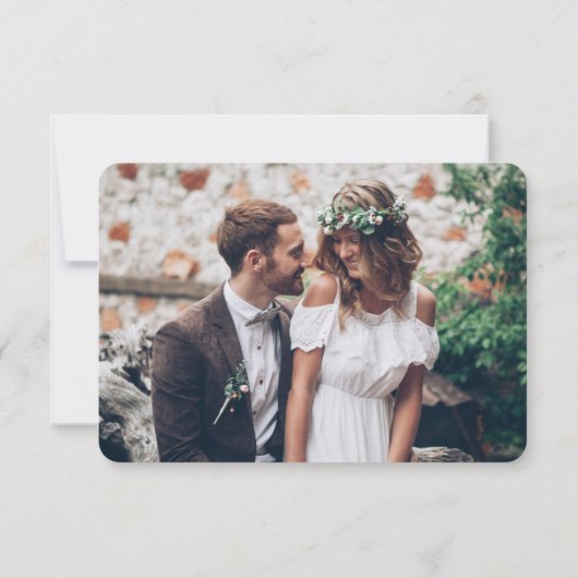 1 Fotomaaltijdopties Song Verzoek om Eenvoudig huw RSVP Kaartje (Achterkant)