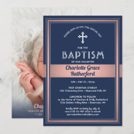 1 Fotomeisje Baptism Uitnodiging geboorte aankondi