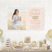 1 Fotoroze en Gold Glitter Afstuderen Spandoek