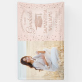 1 Fotoroze Rose Gold Glitter Afstuderen Spandoek (Verticaal)