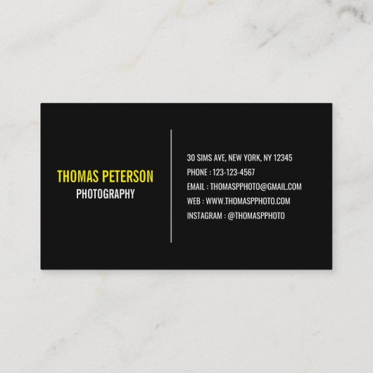 1 Foto's en eenvoudige fotografie Visitekaartje (Achterkant)