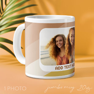1 Fotosamenstelling - tekst - Retro strepen warme Grote Koffiekop