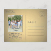 1 Fotoserie reünie Save the Date Blue and Gold Aankondigingskaart (Achterkant)