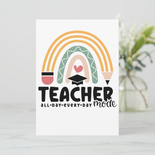 1- Funny Teacher Mode Teaching Gift for Teacher Bedankkaart (Staand voorkant)