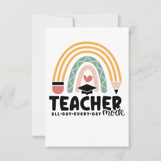 1- Funny Teacher Mode Teaching Gift for Teacher Bedankkaart (Voorkant)