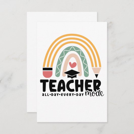 1- Funny Teacher Mode Teaching Gift for Teacher Bedankkaart (Voorkant / Achterkant)