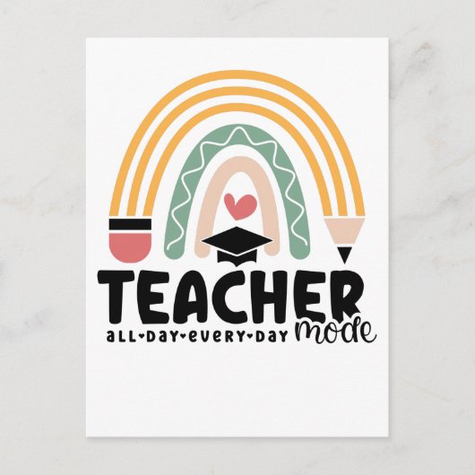 1- Funny Teacher Mode Teaching Gift for Teacher Briefkaart (Voorkant)