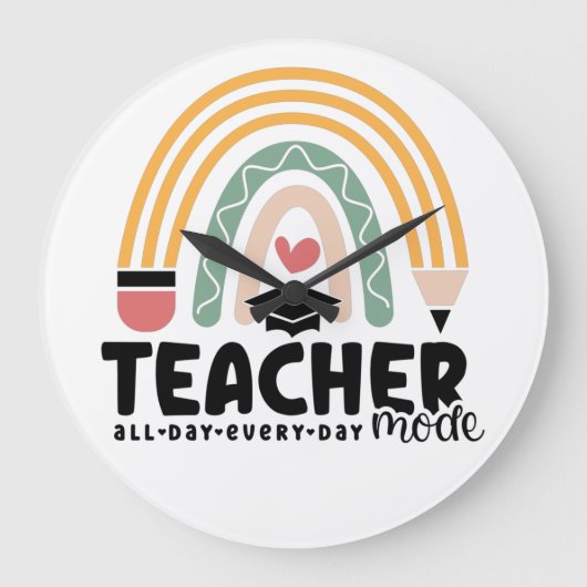 1- Funny Teacher Mode Teaching Gift for Teacher Grote Klok (Voorkant)