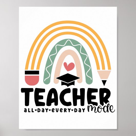 1- Funny Teacher Mode Teaching Gift for Teacher Poster (Voorkant)
