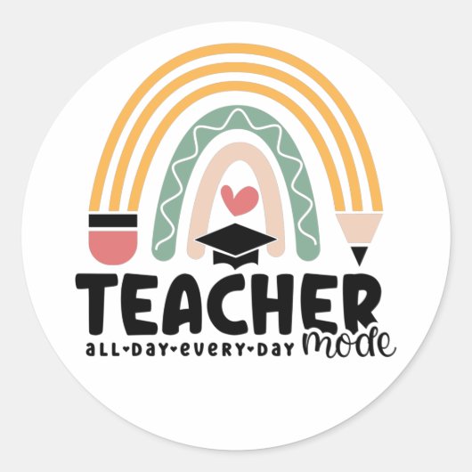 1- Funny Teacher Mode Teaching Gift for Teacher Ronde Sticker (Voorkant)