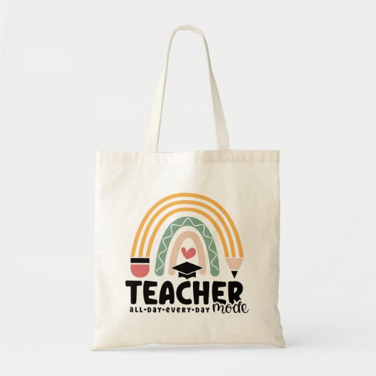 1- Funny Teacher Mode Teaching Gift for Teacher Tote Bag (Voorkant)