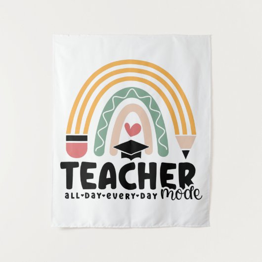 1- Funny Teacher Mode Teaching Gift for Teacher Wandkleed (Voorkant)
