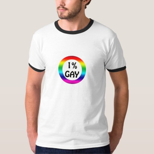 1% Gay Rainbow van PercentGay.com T-shirt (Voorkant)