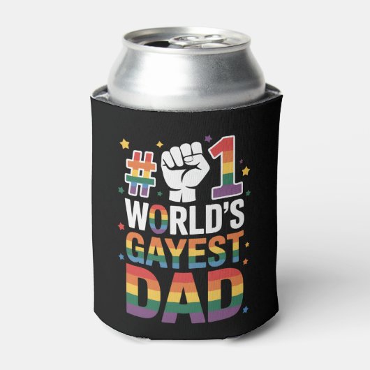 #1 Gayest Dad Funny Vaderdag LGBT Blikjeskoeler (Blikje Voorkant)