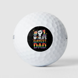 #1 Gayest Dad Funny Vaderdag LGBT Golfballen