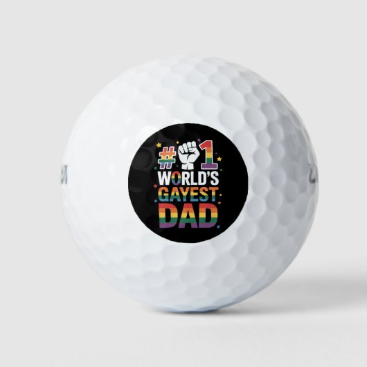 #1 Gayest Dad Funny Vaderdag LGBT Golfballen (Voorkant)