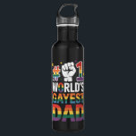 #1 Gayest Dad Funny Vaderdag LGBT Waterfles<br><div class="desc">#1 Mondiale pap Funny Vaderdag LGBT Pride Rainbow</div>