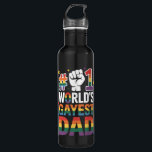 #1 Gayest Dad Funny Vaderdag LGBT Waterfles<br><div class="desc">#1 Mondiale pap Funny Vaderdag LGBT Pride Rainbow</div>
