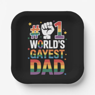 #1 Gayste Papa ter Wereld Funny Father's Day LGBT Papieren Bordje