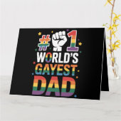 #1 Gayste Papa ter Wereld Grappige Vaderdag LGBT  Kaart (Gele Bloem)