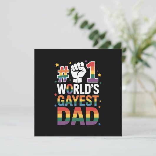 #1 Gayste Papa ter Wereld Grappige Vaderdag LGBT Kaart (Staand voorkant)